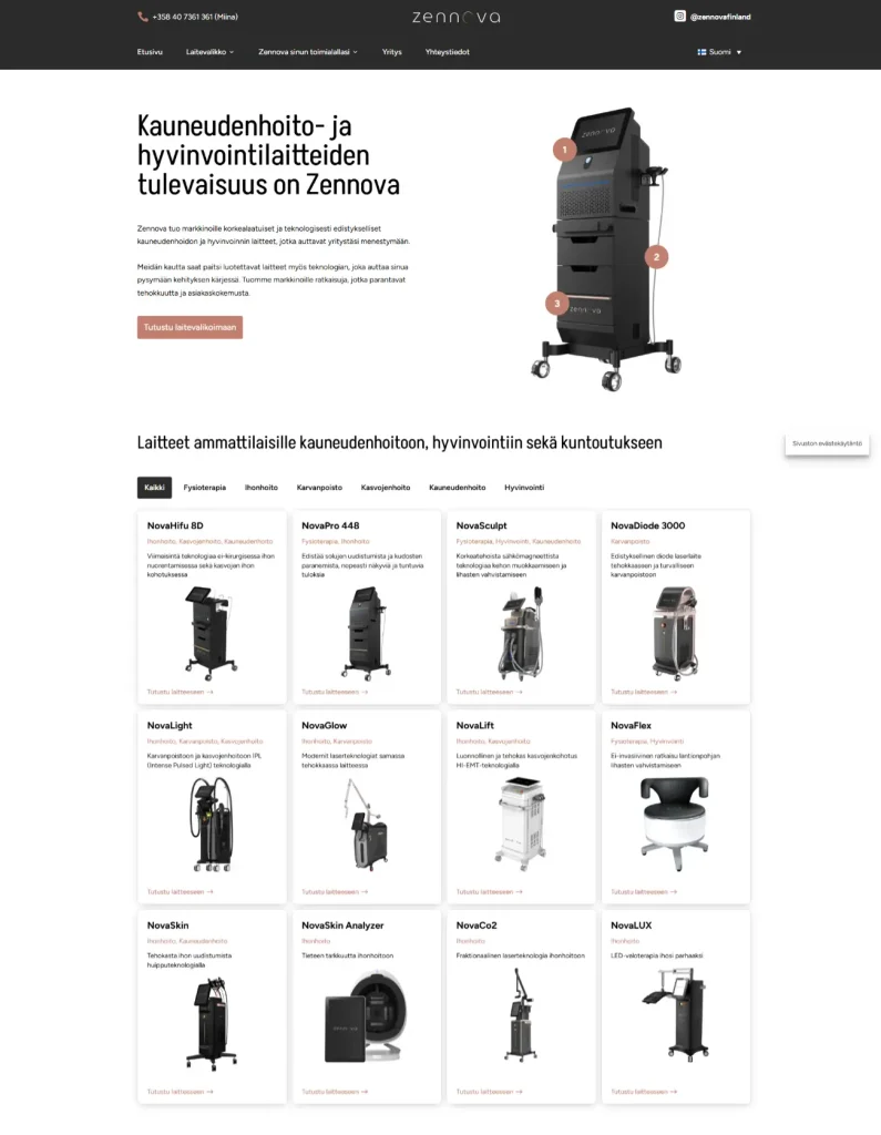 Zennova Oy Yritykselle Nettisivut